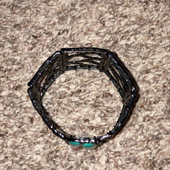 Retro 80’s/90’s style Black, Turquoise and Pink Stretch Bracelet - Picture 2 of 2